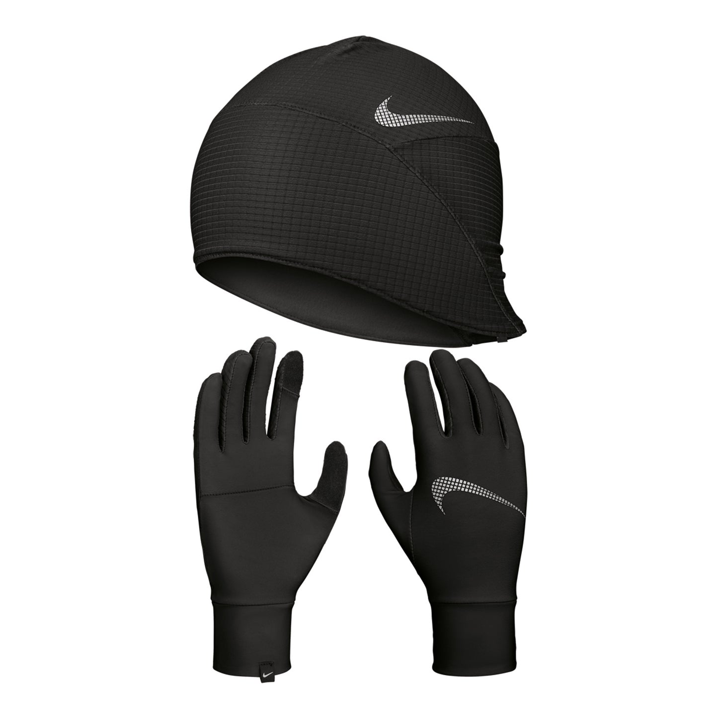 Nike Essential Running Set Laufmütze + Hardloophandschoenen Dames-Zwart,Wit Nike Essential Running Set Laufmütze + Hardloophandschoenen Dames-Zwart,Wit