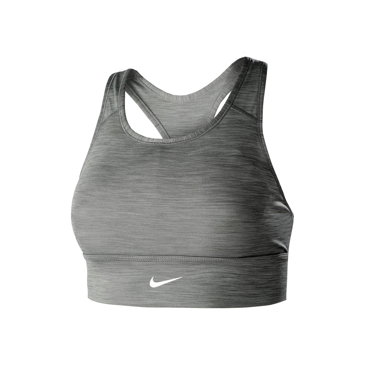 Nike Swoosh Long Line Sport-bh Dames - grijs, wit Nike Swoosh Long Line Sport-bh Dames - grijs, wit
