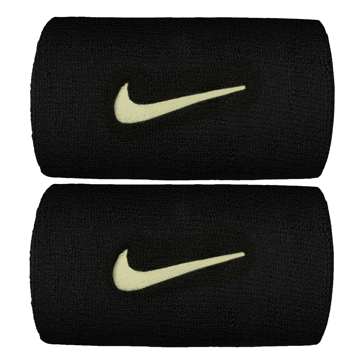 Nike Premier DW Zweetband Verpakking 2 stuks lang - zwart, neongeel Nike Premier DW Zweetband Verpakking 2 stuks lang - zwart, neongeel