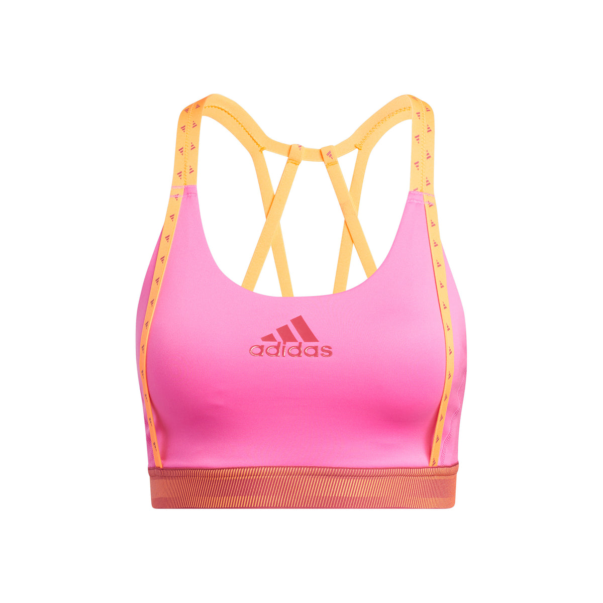adidas Don´t Rest Branded Sport-bh Dames - neonroze, geel adidas Don´t Rest Branded Sport-bh Dames - neonroze, geel