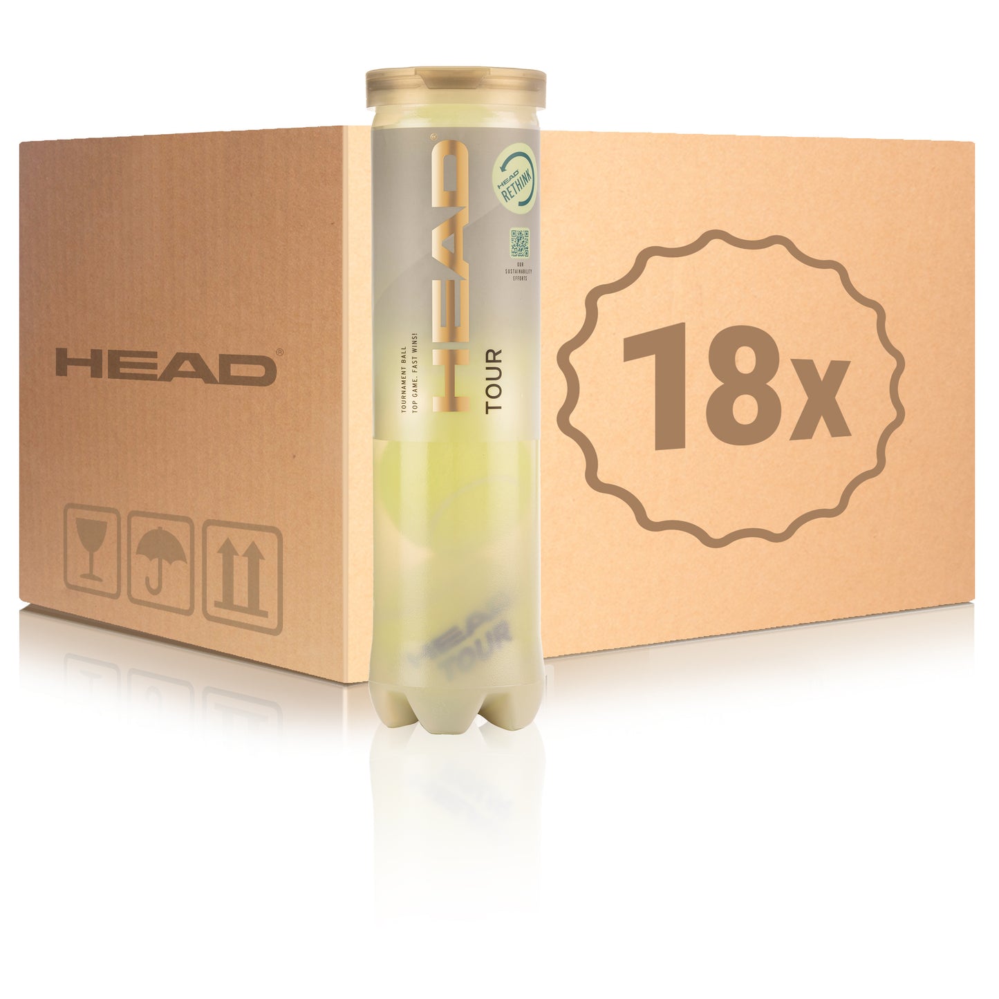HEAD 18x verpakking 4 stuks Tour In een doos HEAD 18x verpakking 4 stuks Tour In een doos