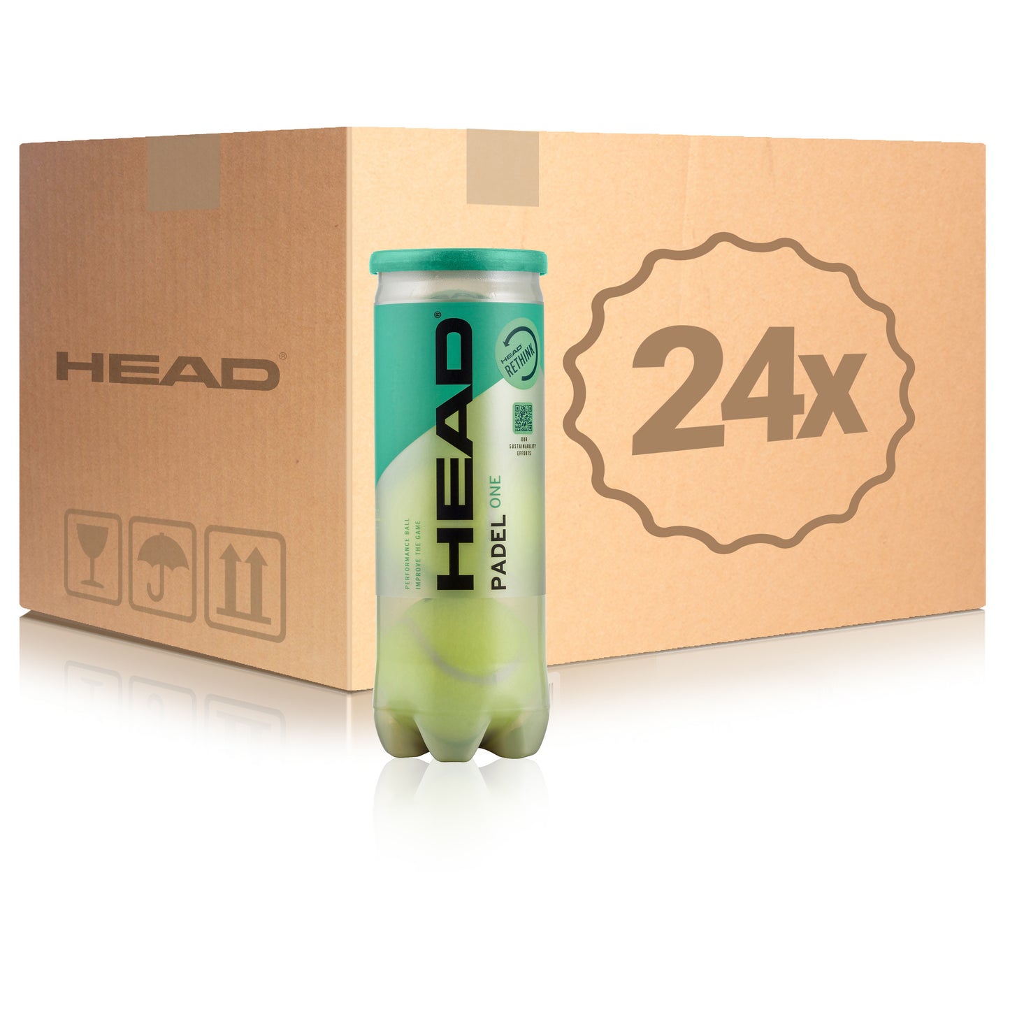 HEAD 24x verpakking 3 stuks Padel One HEAD 24x verpakking 3 stuks Padel One