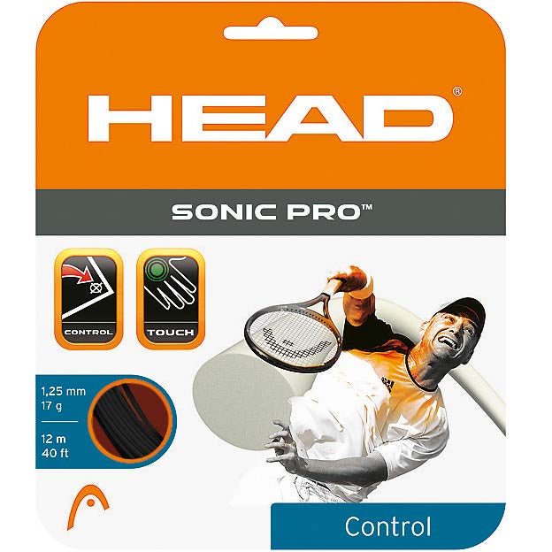 HEAD Sonic Pro Set Snaren 12m-Zwart HEAD Sonic Pro Set Snaren 12m-Zwart