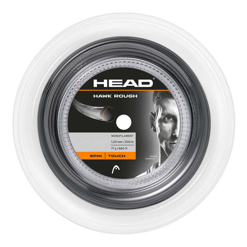 HEAD Hawk Rough Rol snaren 200m - antraciet HEAD Hawk Rough Rol snaren 200m - antraciet