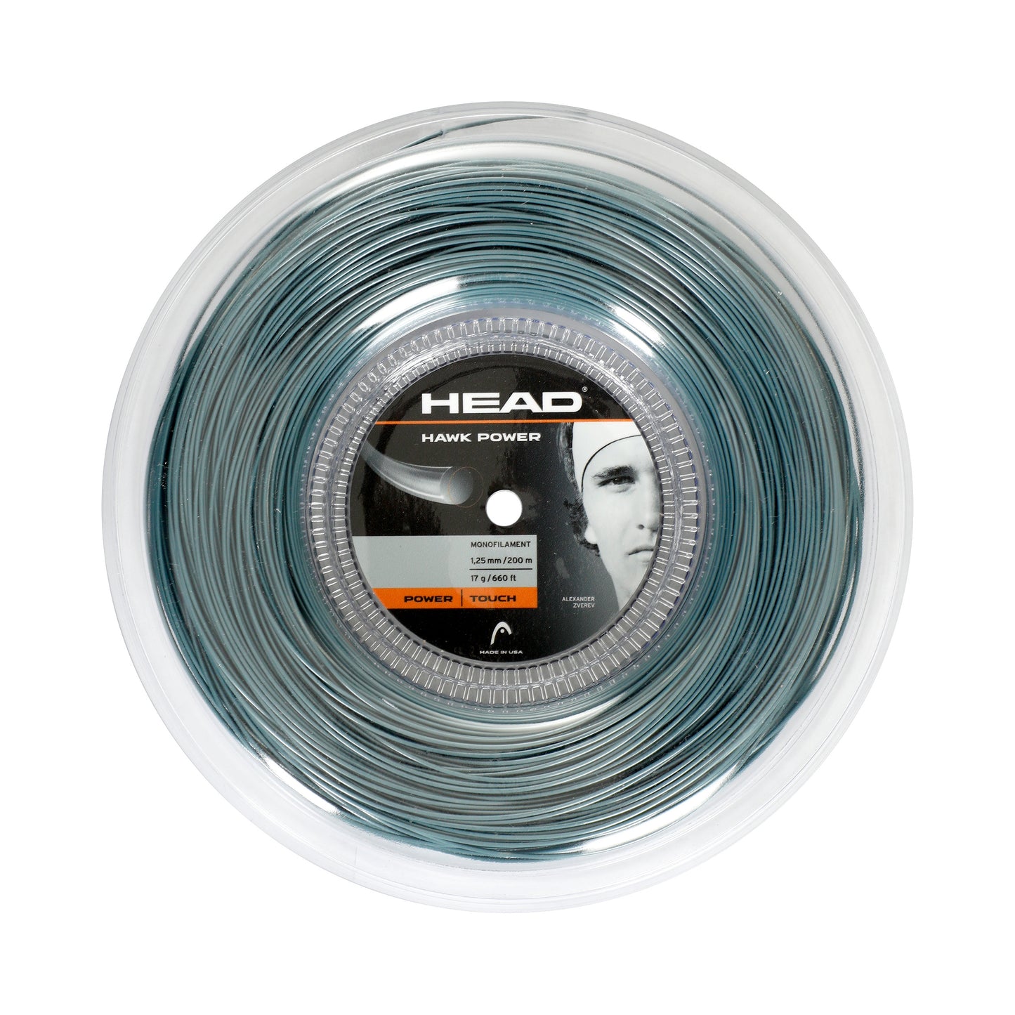 HEAD Hawk Power Rol Snaren 200m-Antraciet HEAD Hawk Power Rol Snaren 200m-Antraciet