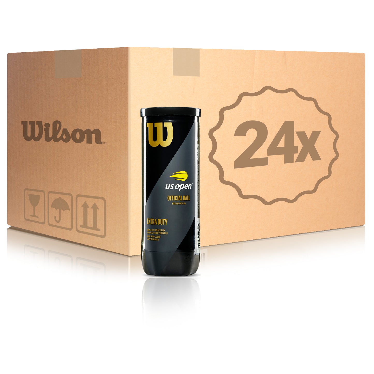 Wilson 24x verpakking 3 stuks US Open In een doos Wilson 24x verpakking 3 stuks US Open In een doos