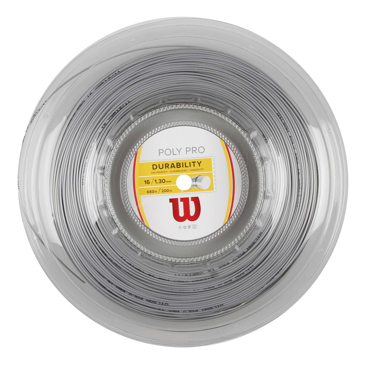 Wilson Poly Pro Rol Snaren 200m-Zilver Wilson Poly Pro Rol Snaren 200m-Zilver