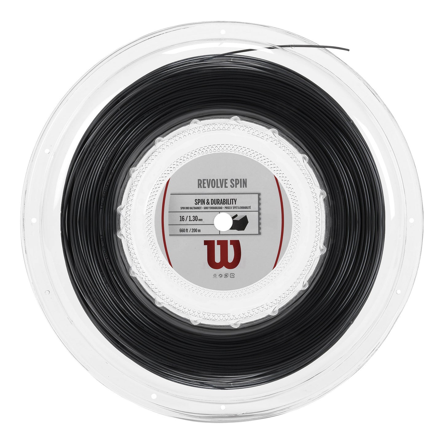Wilson Revolve Spin Rol Snaren 200m-Zwart Wilson Revolve Spin Rol Snaren 200m-Zwart