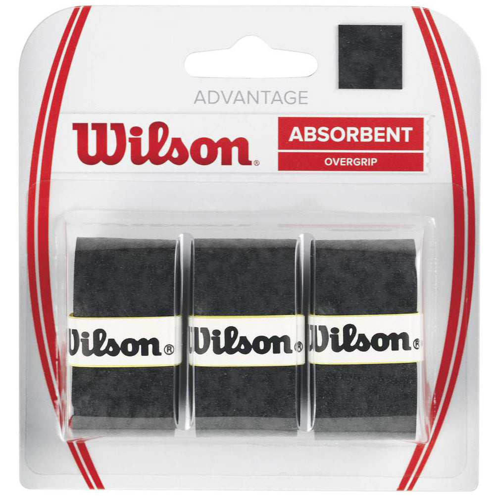 Wilson Advantage Overgrip Verpakking 3 Stuks-Zwart Wilson Advantage Overgrip Verpakking 3 Stuks-Zwart