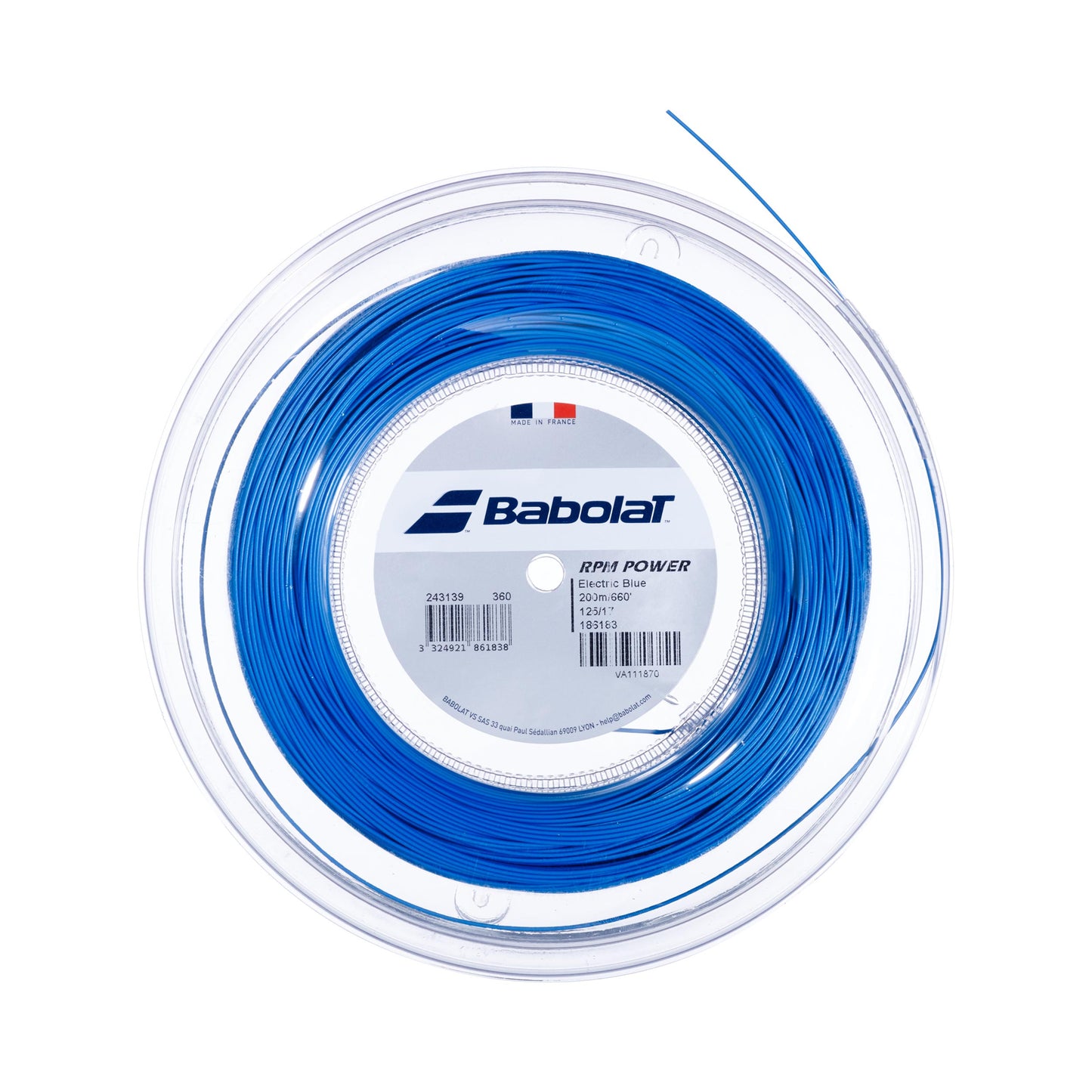 Babolat RPM Power Rol Snaren 200m-Blauw Babolat RPM Power Rol Snaren 200m-Blauw