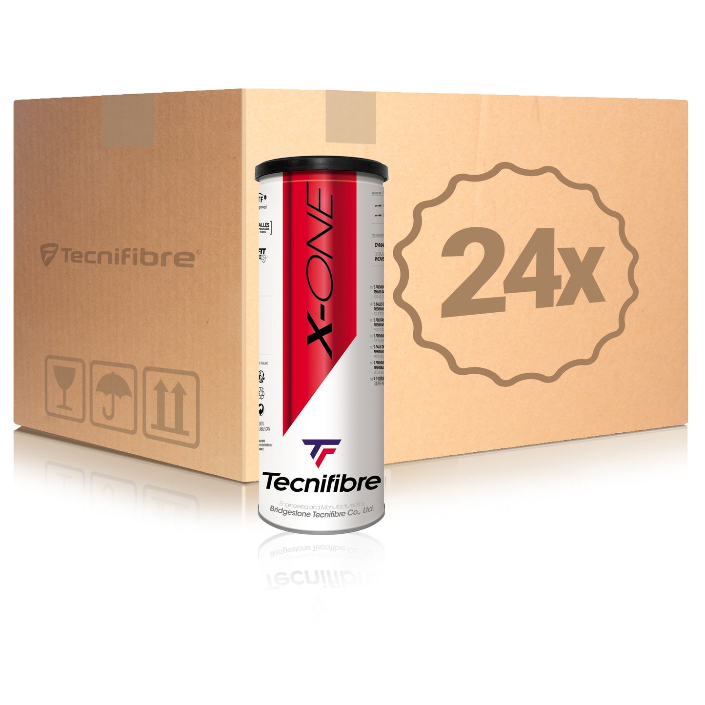 Tecnifibre 24x verpakking 3 stuks X-One In een doos Tecnifibre 24x verpakking 3 stuks X-One In een doos