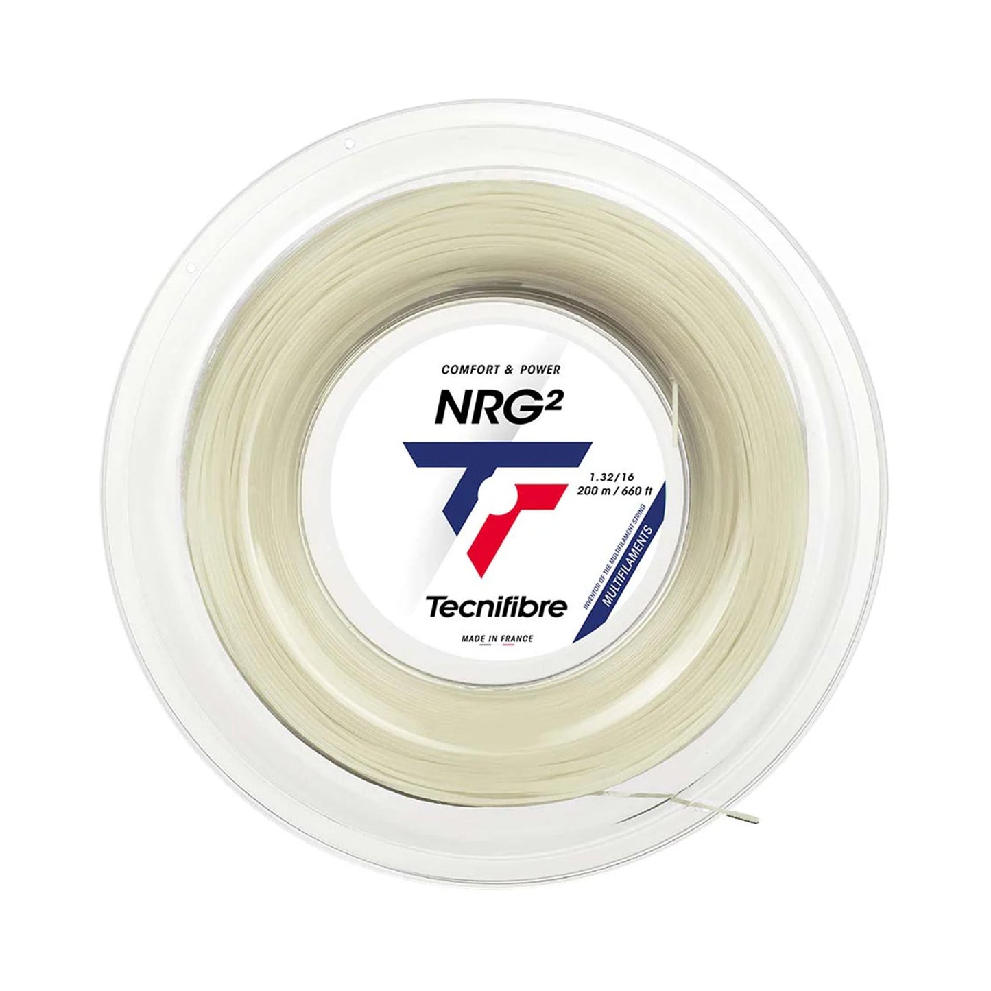 Tecnifibre NRG² 200m Rol Snaren-Natuurlijke Kleuren Tecnifibre NRG² 200m Rol Snaren-Natuurlijke Kleuren