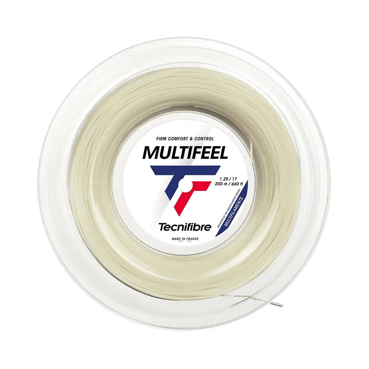 Tecnifibre Multifeel 200m Rol Snaren-Natuurlijke Kleuren Tecnifibre Multifeel 200m Rol Snaren-Natuurlijke Kleuren