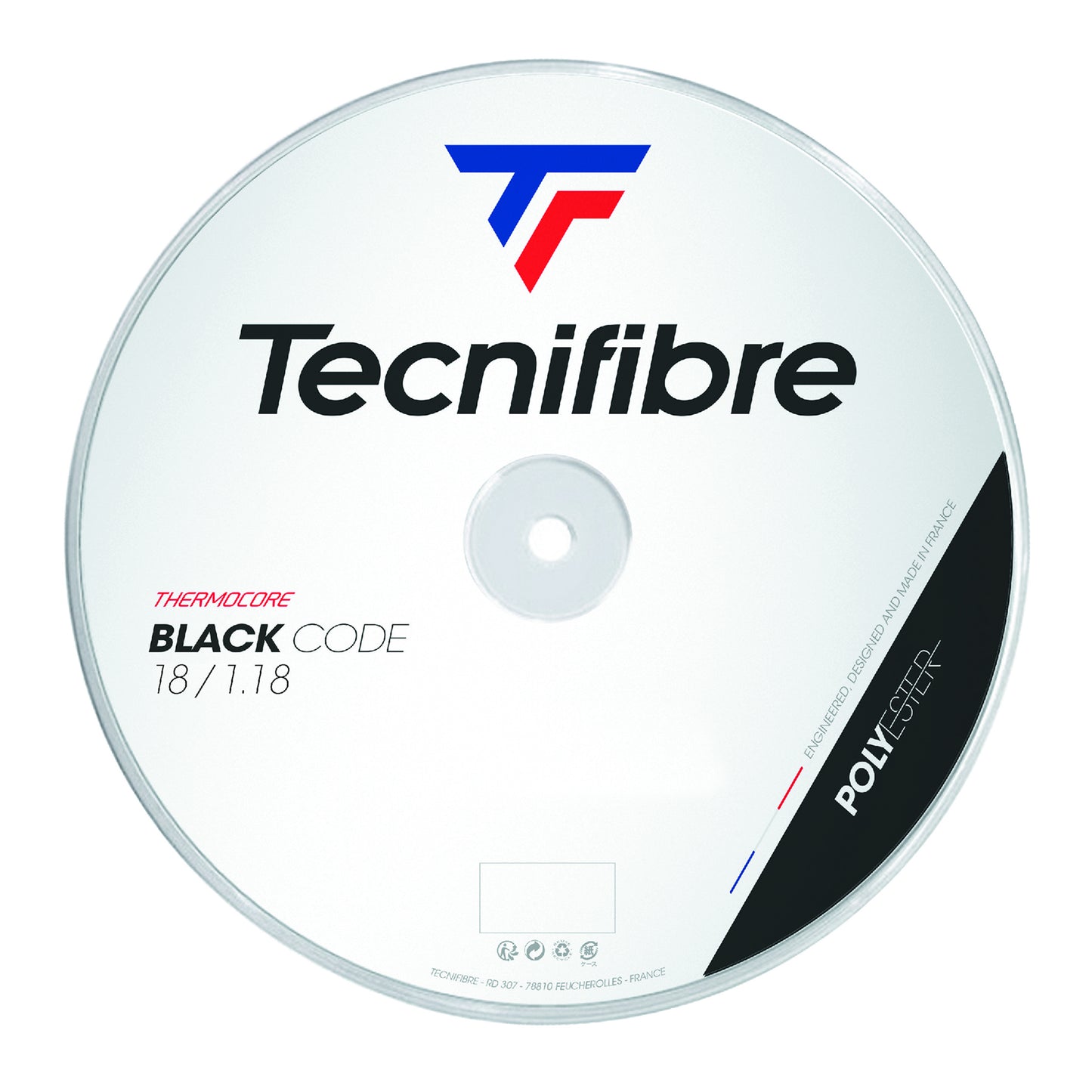 Tecnifibre Black Code 200m Rol Snaren-Zwart Tecnifibre Black Code 200m Rol Snaren-Zwart