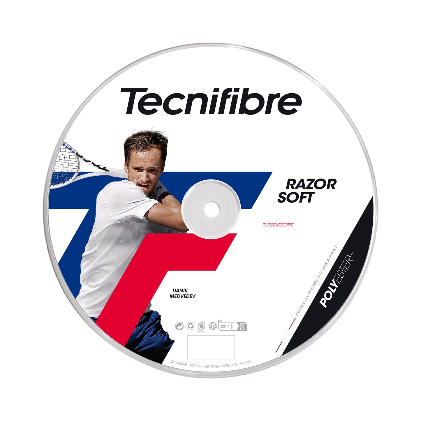 Tecnifibre Razor Soft 200m Rol Snaren-Grijs Tecnifibre Razor Soft 200m Rol Snaren-Grijs