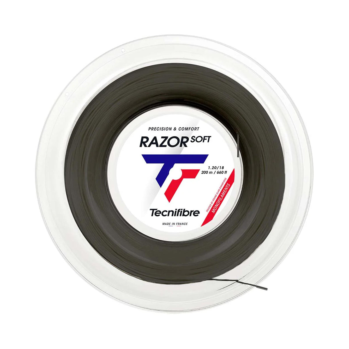Tecnifibre Razor Soft 200m Rol Snaren-Grijs Tecnifibre Razor Soft 200m Rol Snaren-Grijs