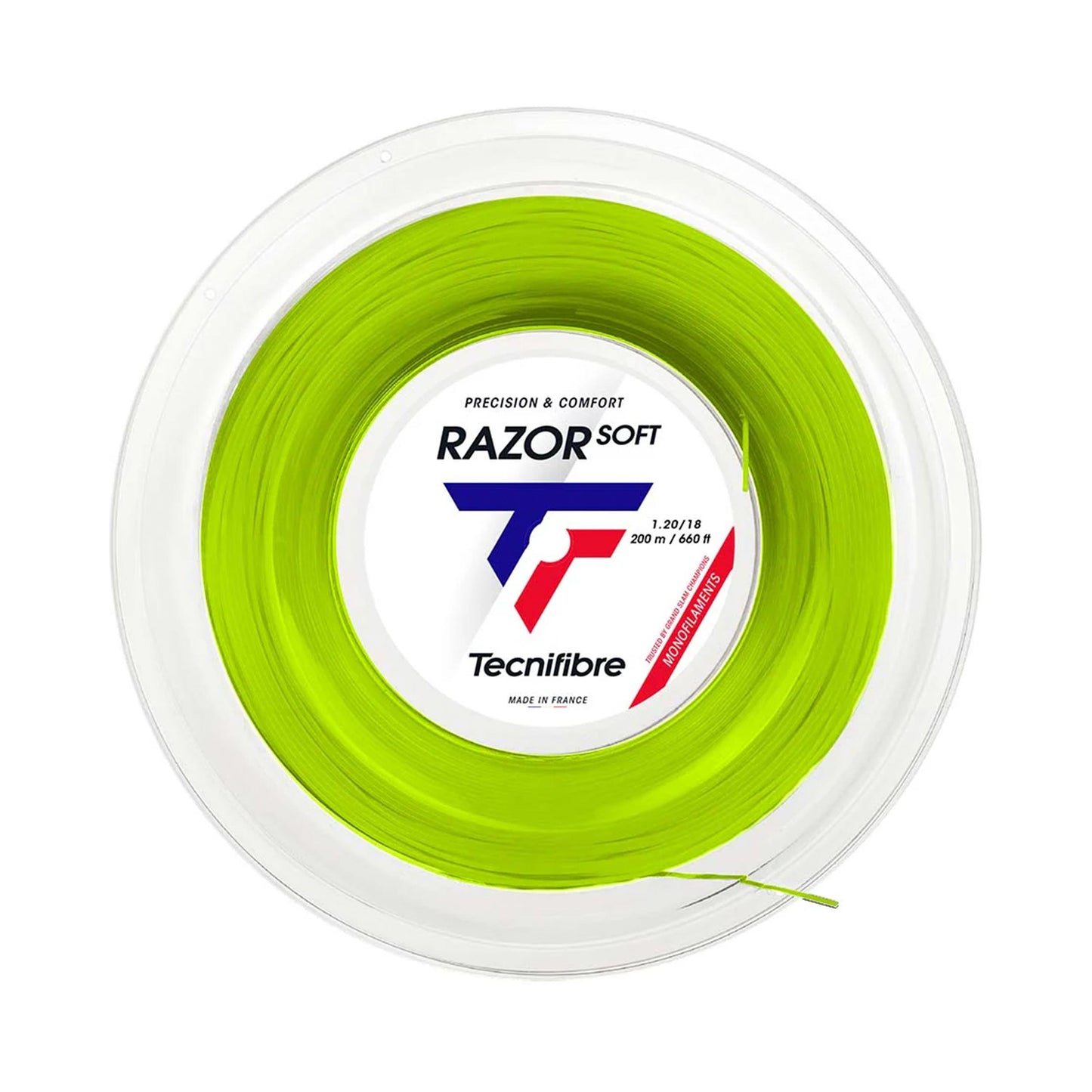 Tecnifibre Razor Soft 200m Rol Snaren-Limoen Tecnifibre Razor Soft 200m Rol Snaren-Limoen