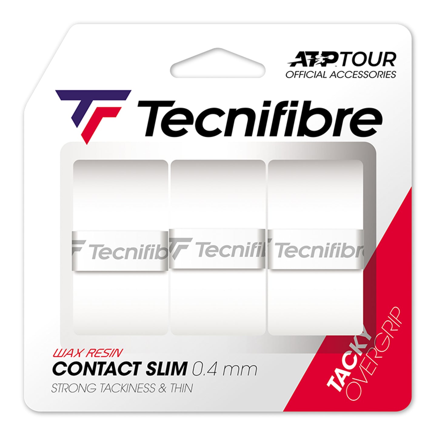 Tecnifibre Contact Slim 3er Verpakking 3 Stuks-Wit Tecnifibre Contact Slim 3er Verpakking 3 Stuks-Wit