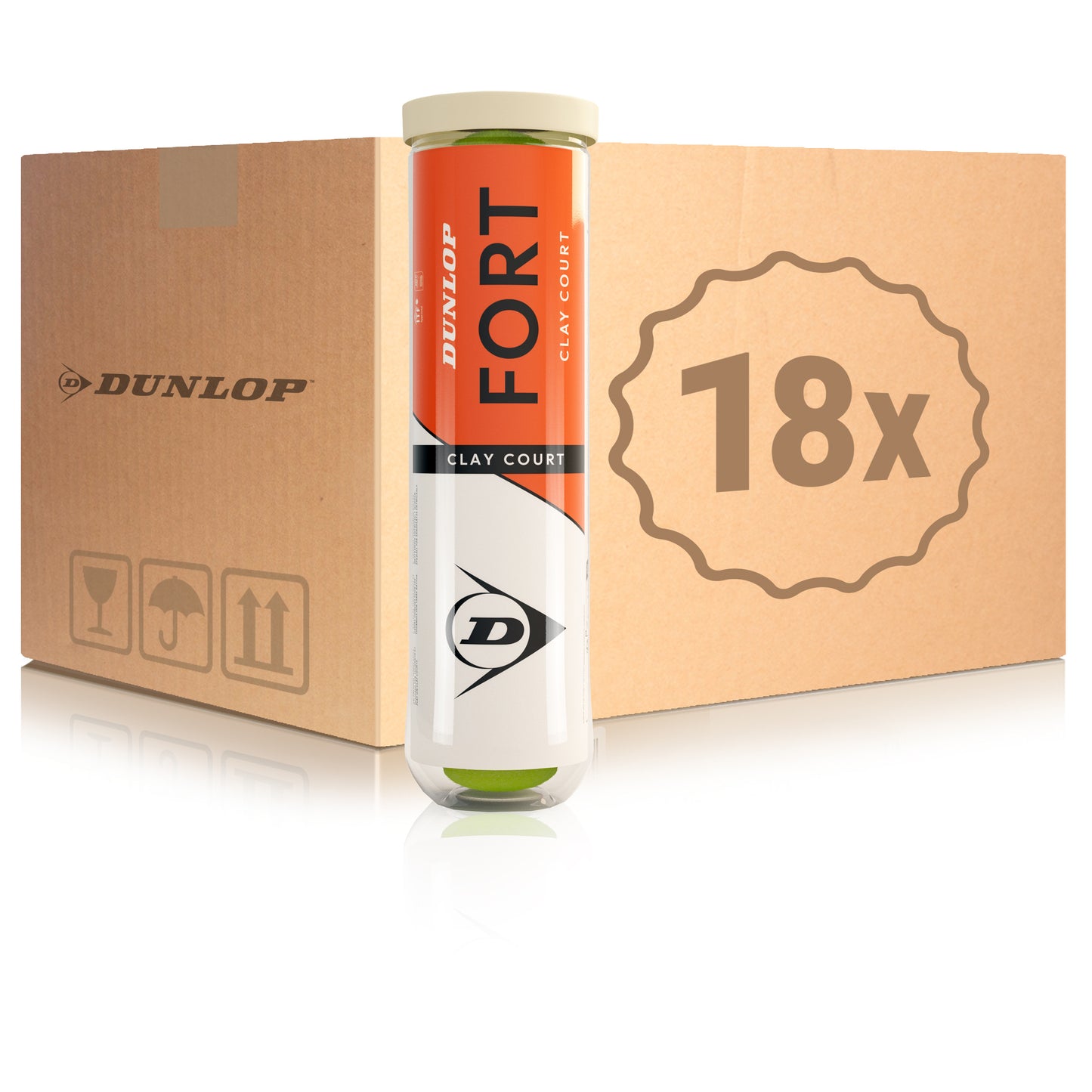 Dunlop 18x verpakking 4 stuks Fort Clay Court Dunlop 18x verpakking 4 stuks Fort Clay Court