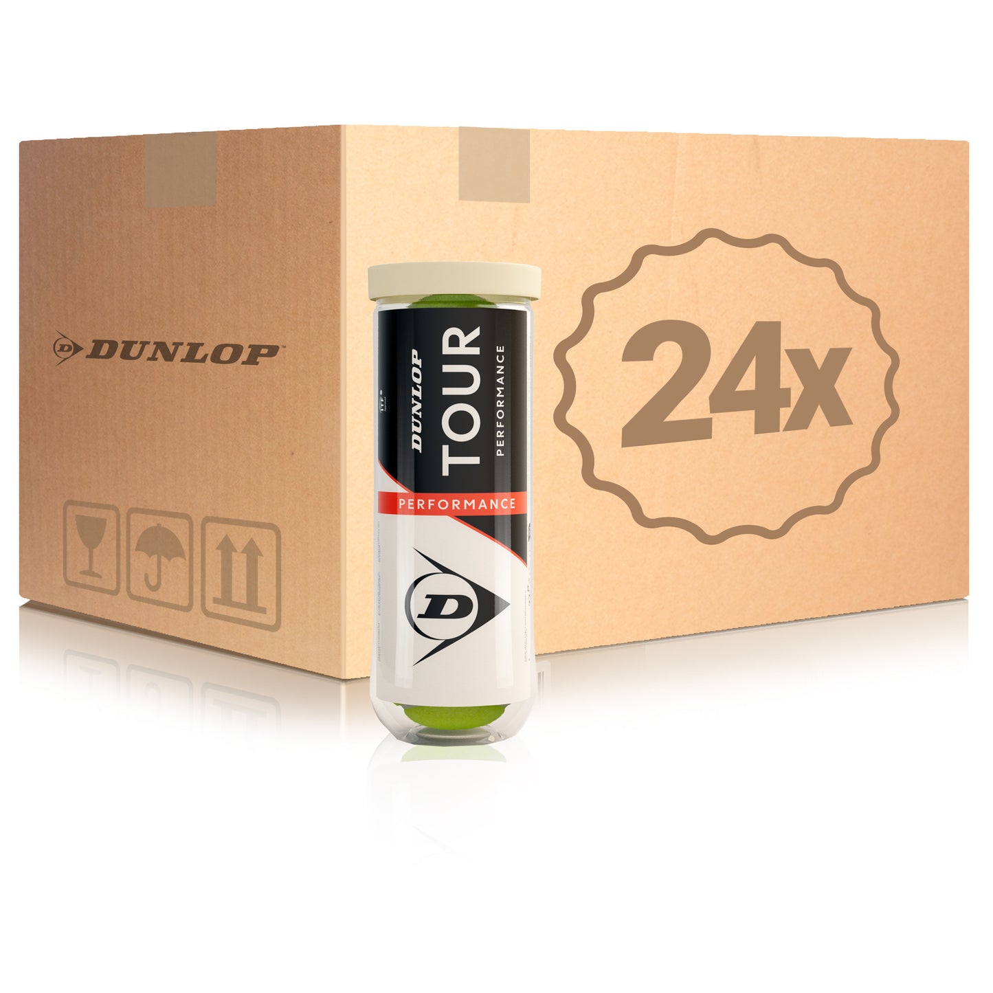 Dunlop 24x verpakking 3 stuks Tour Performance Dunlop 24x verpakking 3 stuks Tour Performance
