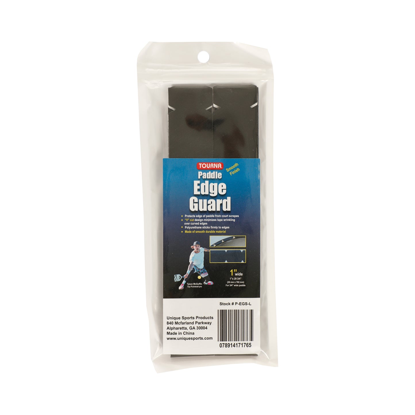 Tourna Padel Edge Guard 19mm Pickleball Frame Beschermingstape-Zwart Tourna Padel Edge Guard 19mm Pickleball Frame Beschermingstape-Zwart