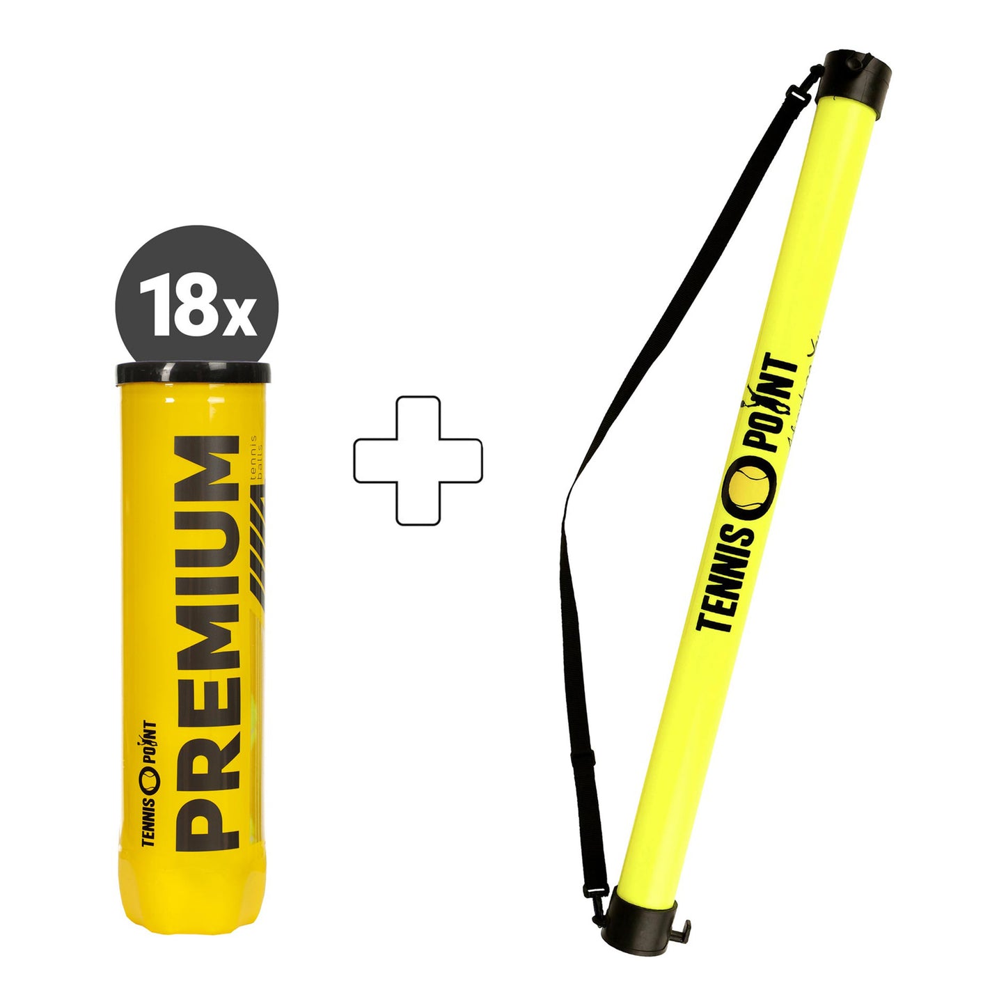 Tennis-Point 18x verpakking 4 stuks Premium Plus ballenverzamelbuis Tennis-Point 18x verpakking 4 stuks Premium Plus ballenverzamelbuis