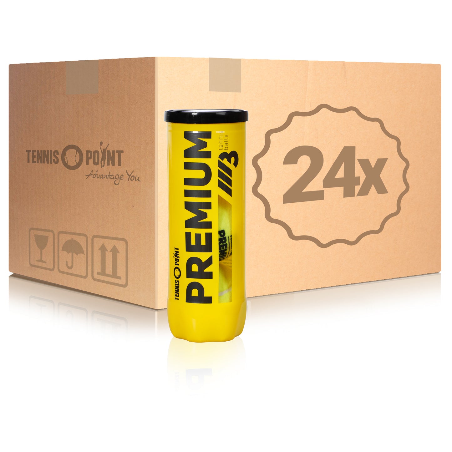 Tennis-Point 24x verpakking 3 stuks Premium Tennisball In een doos Tennis-Point 24x verpakking 3 stuks Premium Tennisball In een doos