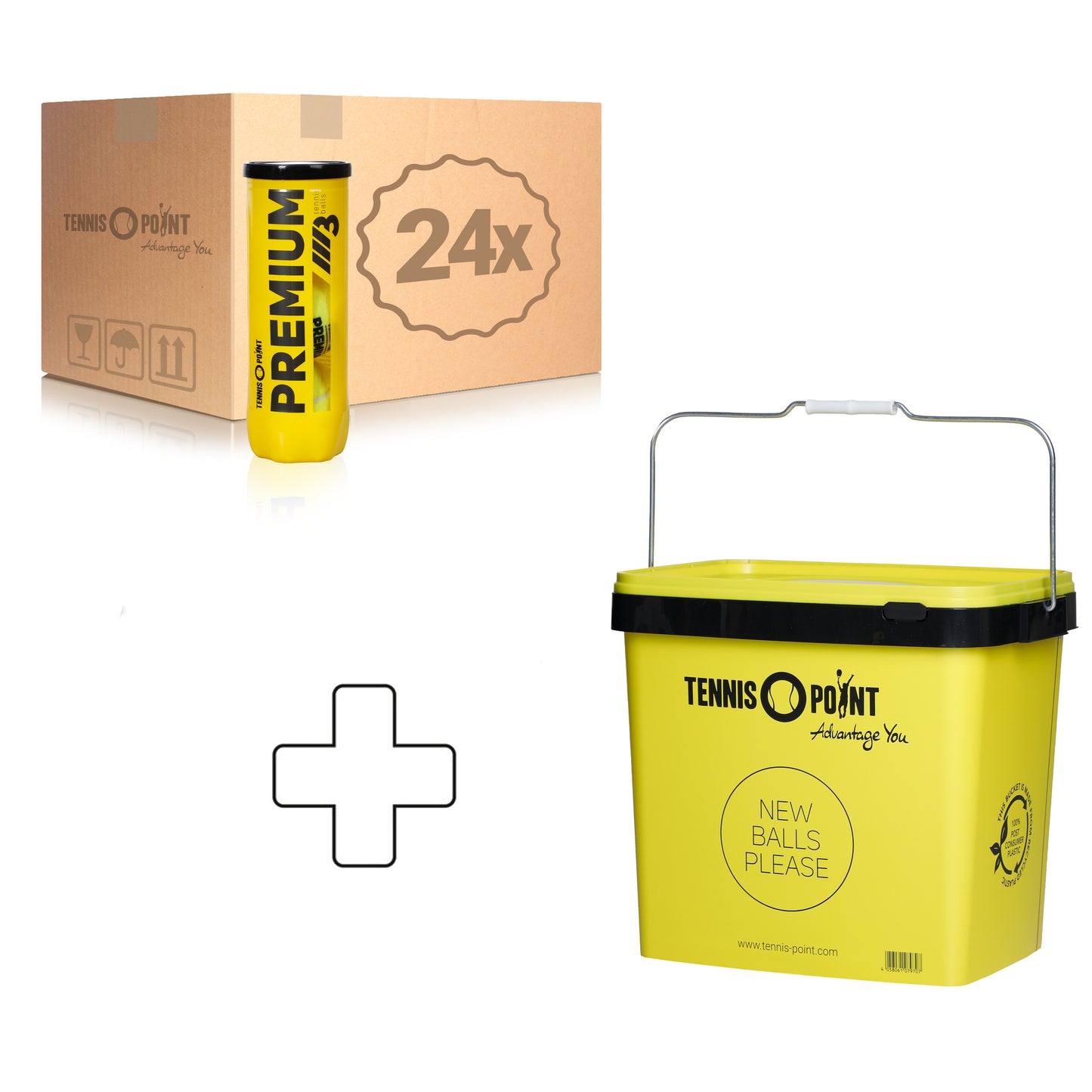 Tennis-Point 24x verpakking 3 stuks Premium Tennisball Tennis-Point 24x verpakking 3 stuks Premium Tennisball