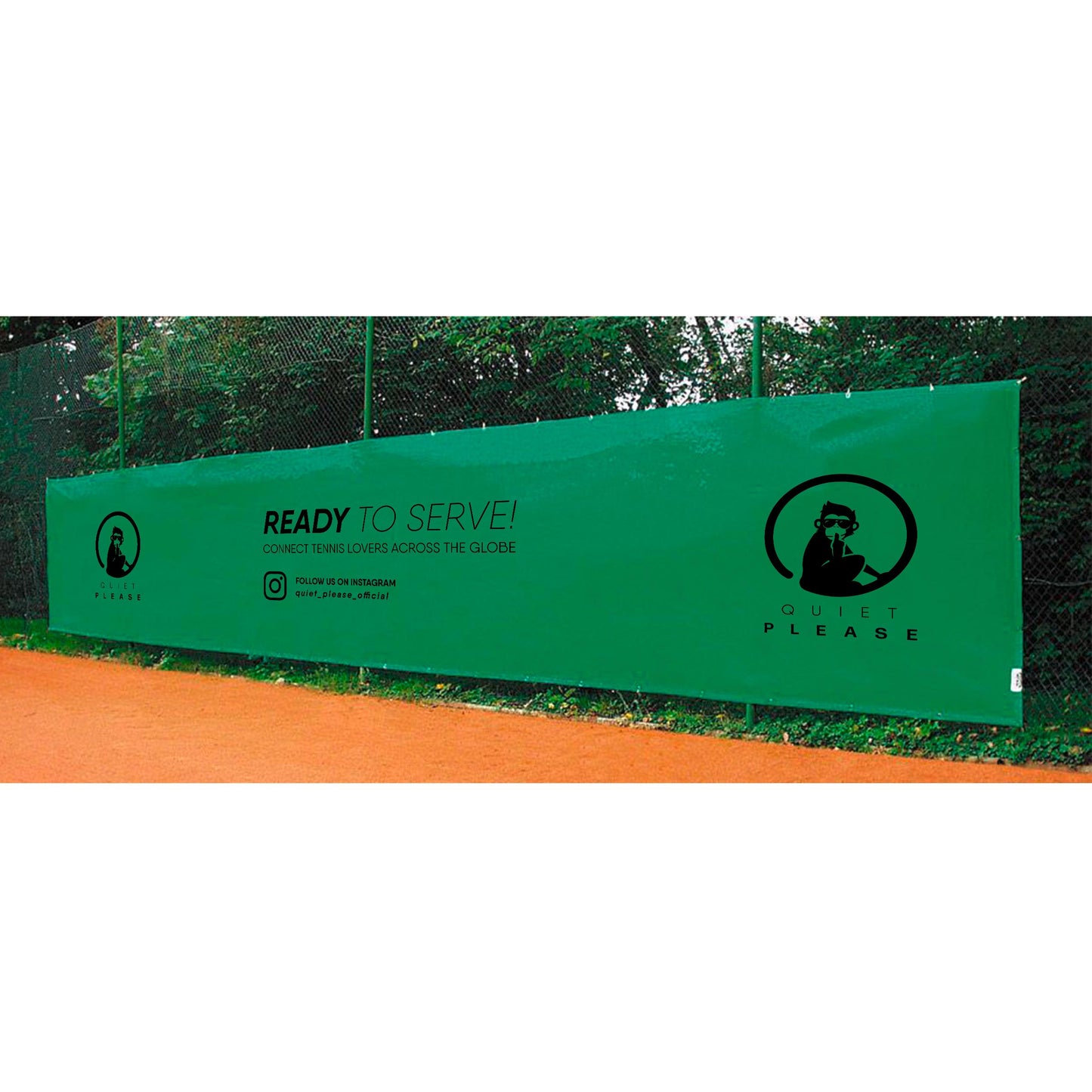 Tennis-Point Quiet Please 12x2m Winddoek-Groen Tennis-Point Quiet Please 12x2m Winddoek-Groen