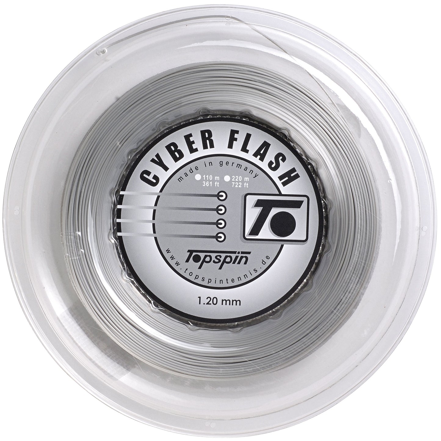Topspin Cyber Flash Rol Snaren 220m-Zilver Topspin Cyber Flash Rol Snaren 220m-Zilver