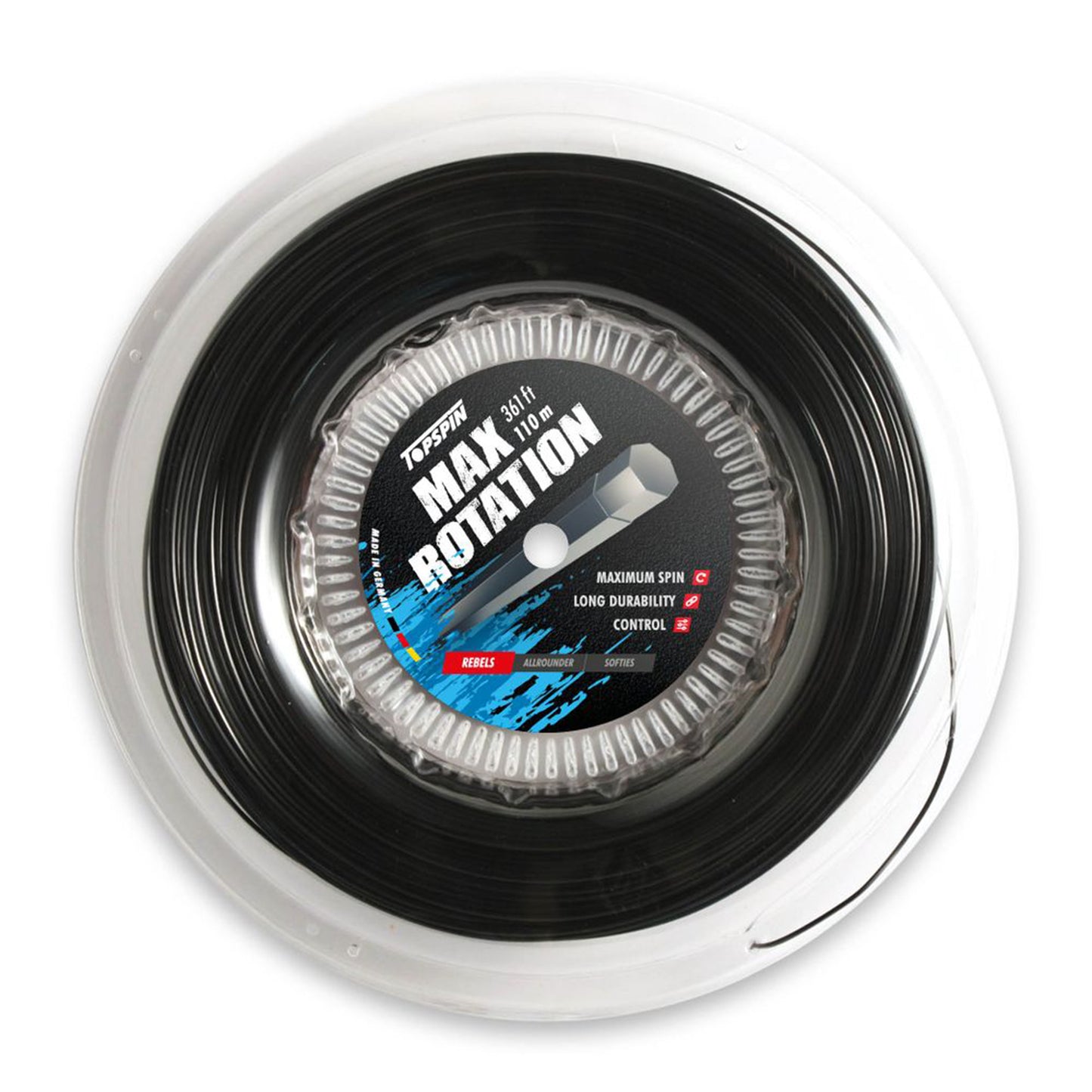 Topspin Max Rotation Rol snaren 110m - zwart Topspin Max Rotation Rol snaren 110m - zwart