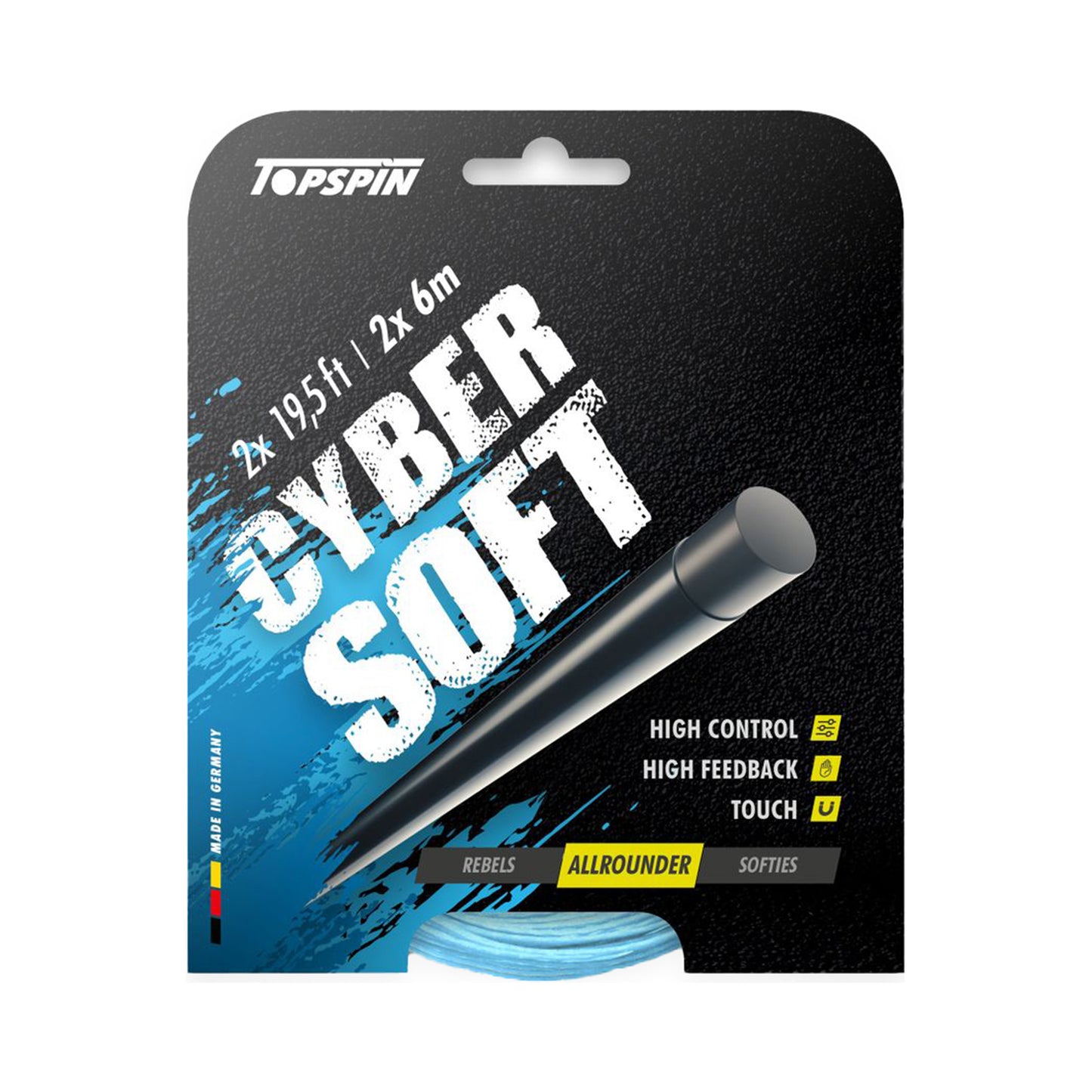 Topspin Cyber Soft 12m Set Snaren-Lichtblauw Topspin Cyber Soft 12m Set Snaren-Lichtblauw
