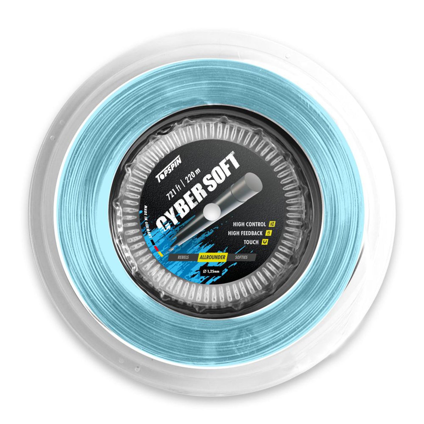 Topspin Cyber Soft Rol Snaren 220m-Lichtblauw Topspin Cyber Soft Rol Snaren 220m-Lichtblauw