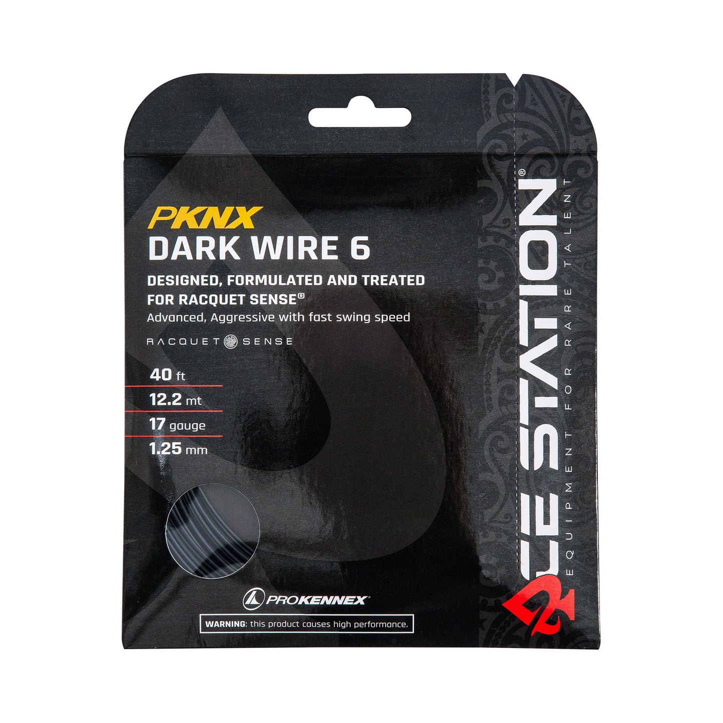 PROKENNEX Dark Wire 6 Set Snaren 12,2m-Zwart PROKENNEX Dark Wire 6 Set Snaren 12,2m-Zwart