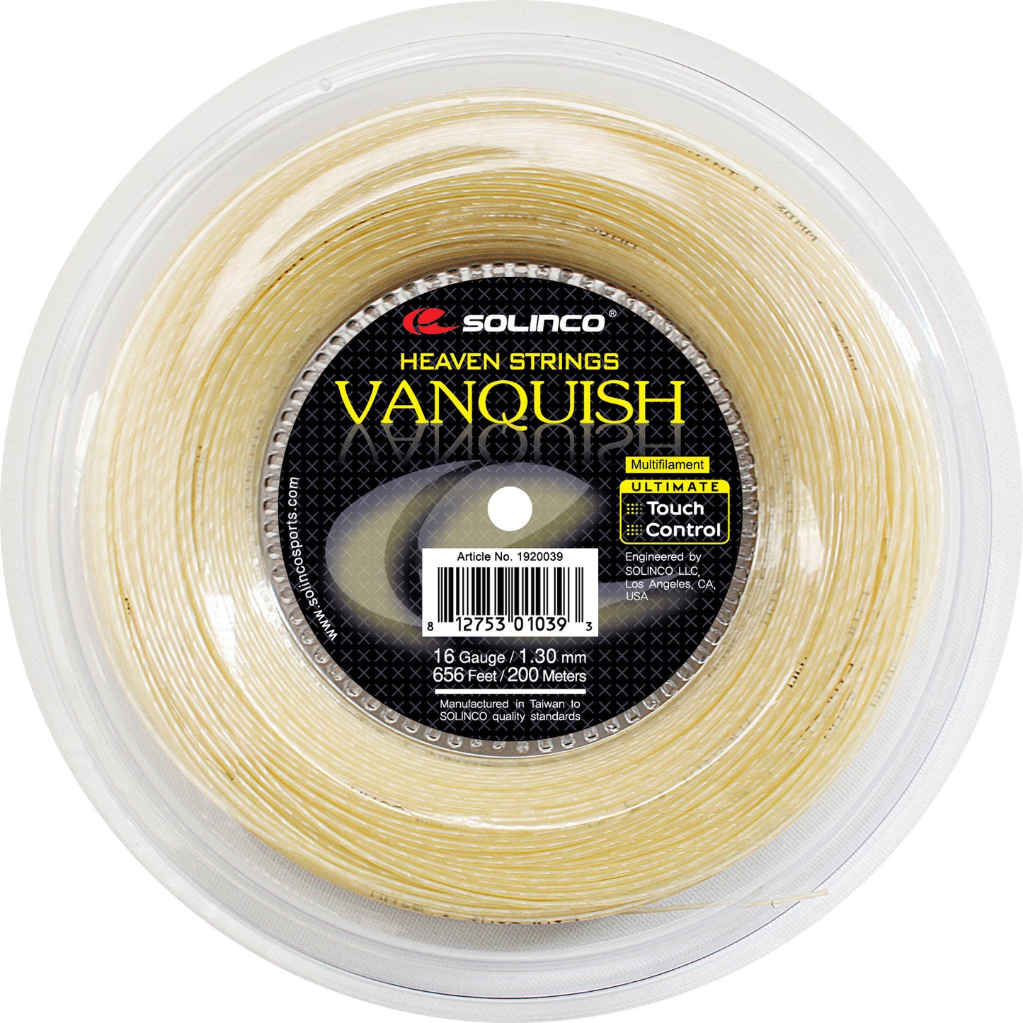 Solinco Vanquish Rol Snaren 200m-Natuurlijke Kleuren Solinco Vanquish Rol Snaren 200m-Natuurlijke Kleuren
