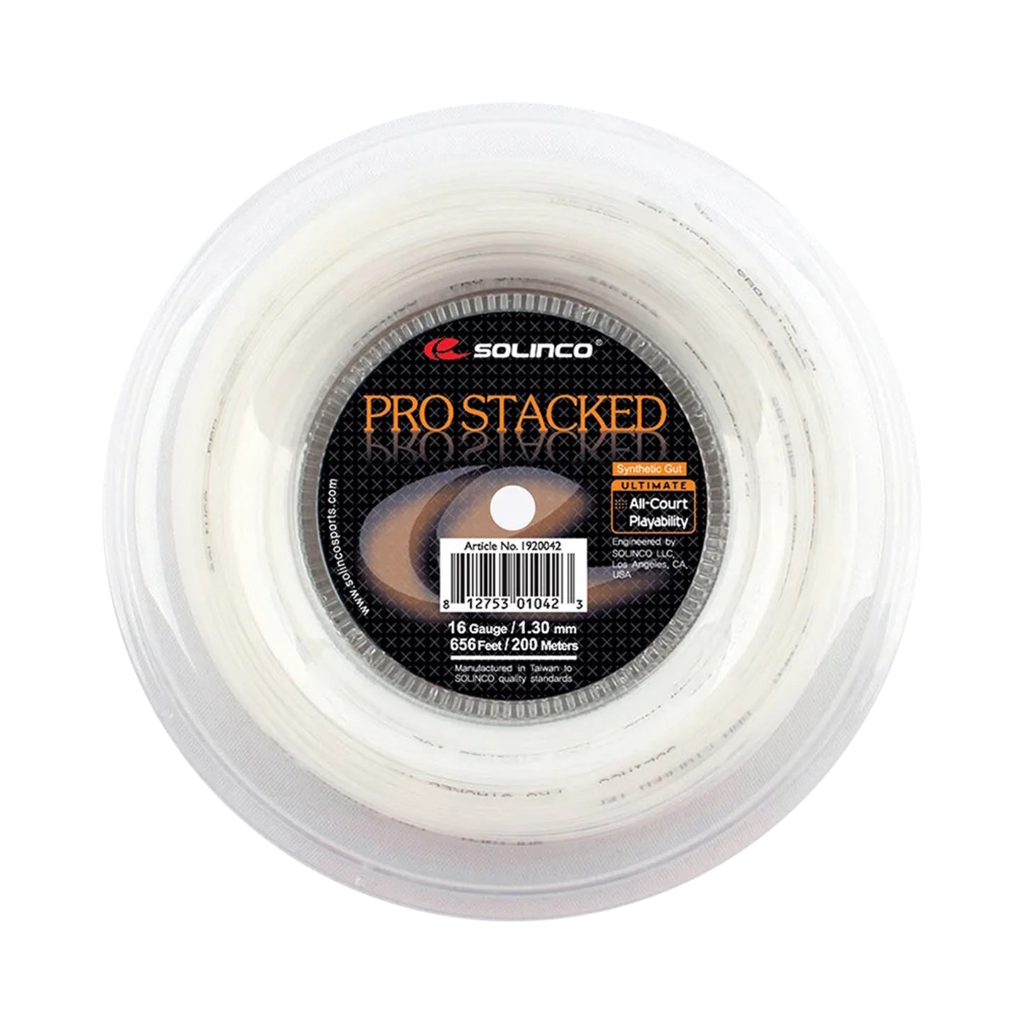 Solinco Pro-Stacked Rol Snaren 200m-Wit Solinco Pro-Stacked Rol Snaren 200m-Wit