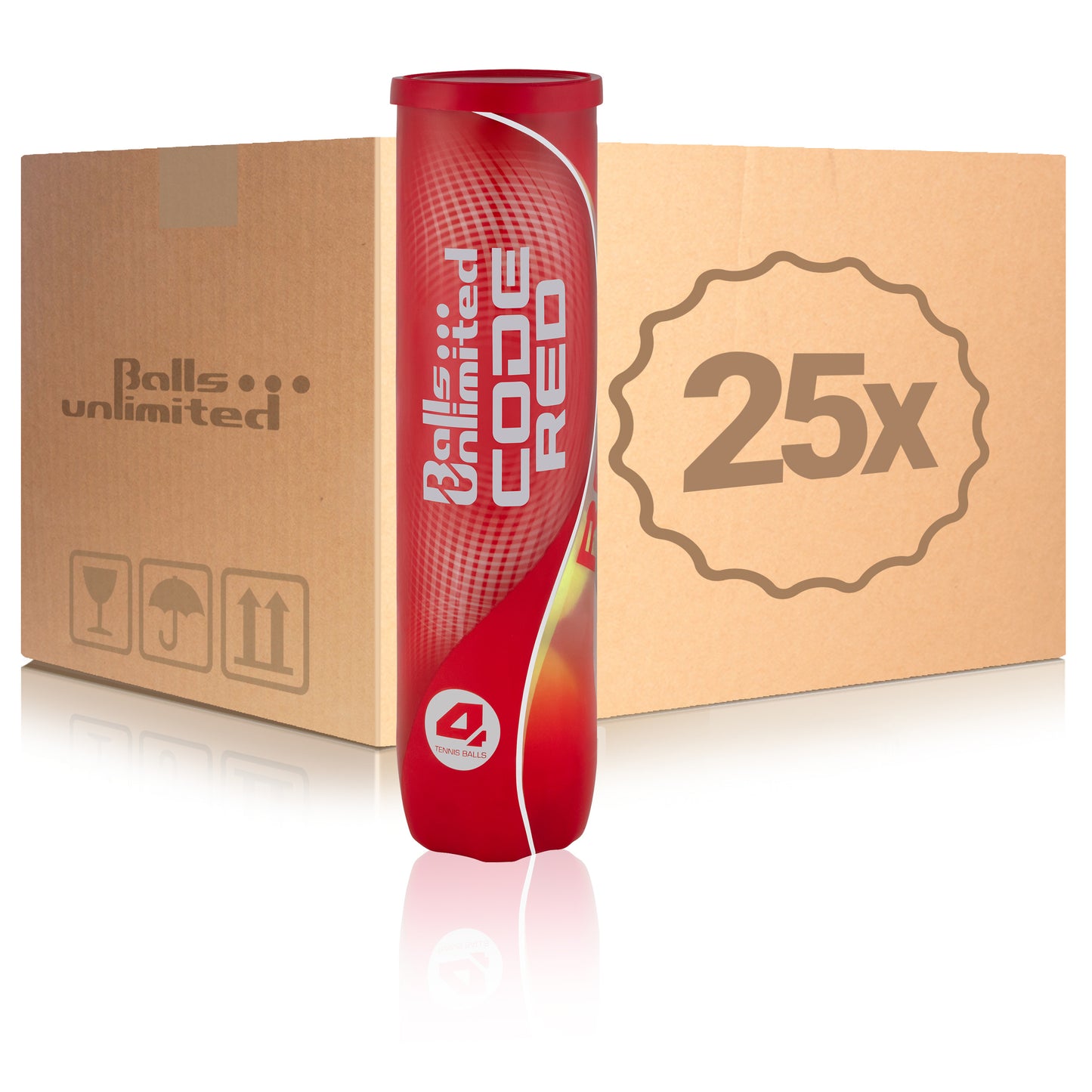 Balls Unlimited 25x verpakking 4 stuks Code Red Balls Unlimited 25x verpakking 4 stuks Code Red