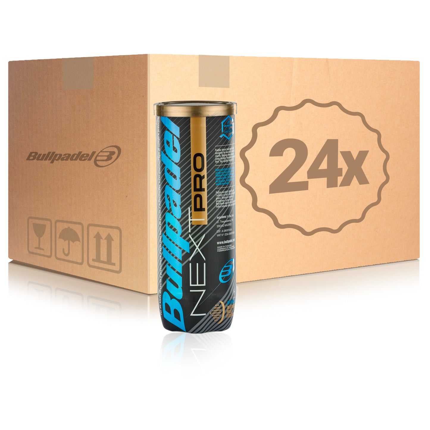Bullpadel 24x verpakking 3 stuks Next Pro In een doos Bullpadel 24x verpakking 3 stuks Next Pro In een doos