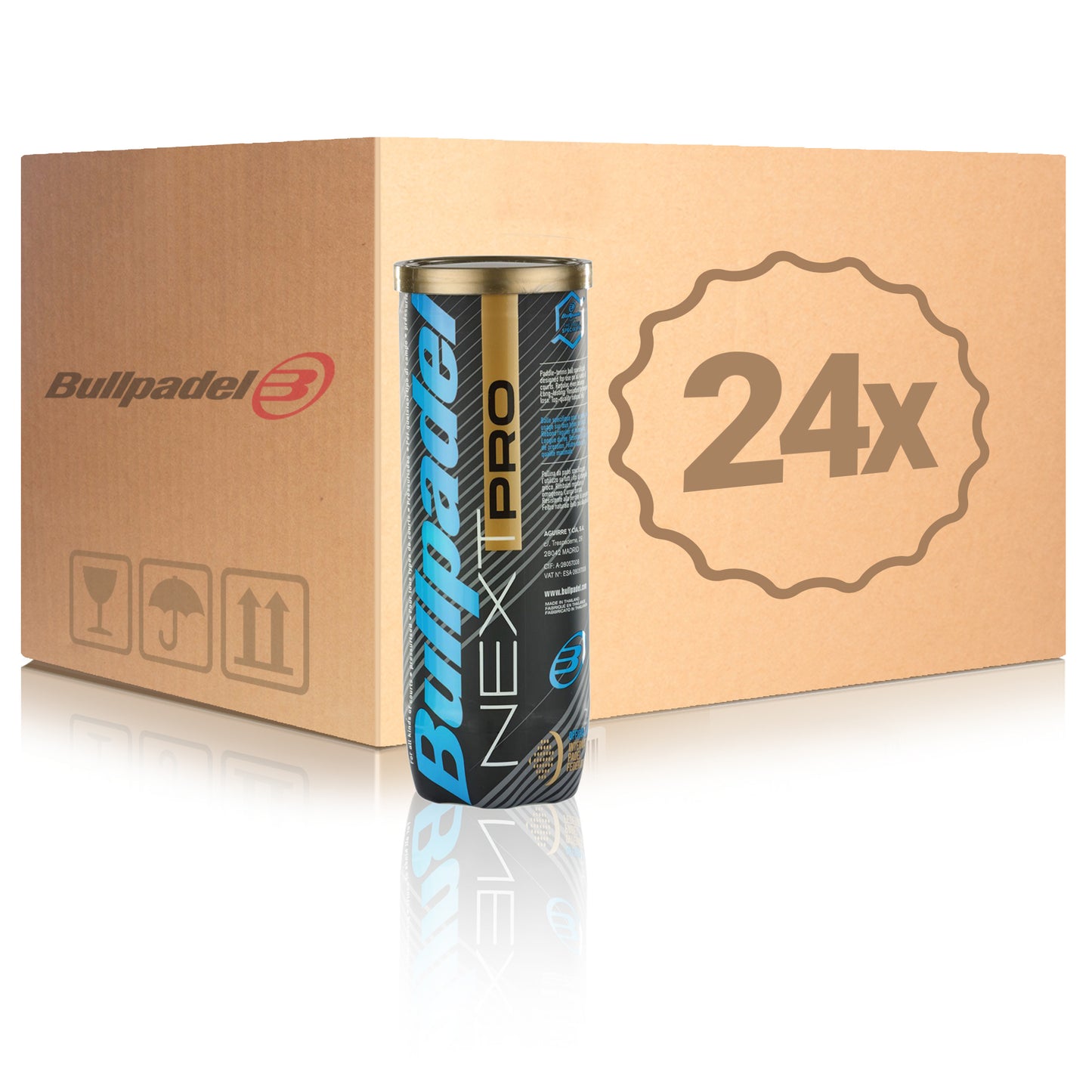Bullpadel 24x verpakking 3 stuks Next Pro In een doos Bullpadel 24x verpakking 3 stuks Next Pro In een doos