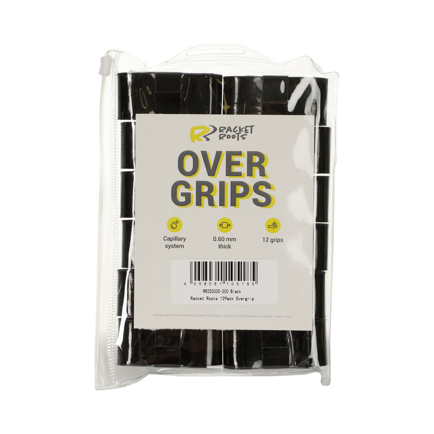 Racket Roots RR Grip Verpakking 12 Stuks-Zwart Racket Roots RR Grip Verpakking 12 Stuks-Zwart