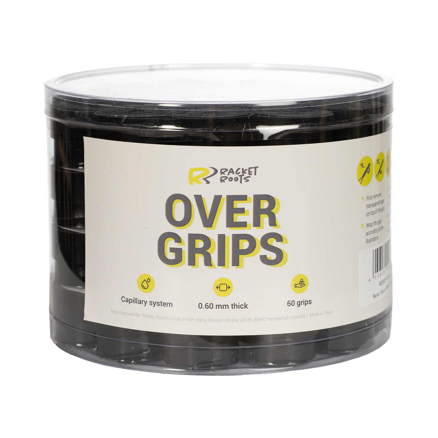 Racket Roots RR Grip Box 60 Stuks-Zwart Racket Roots RR Grip Box 60 Stuks-Zwart