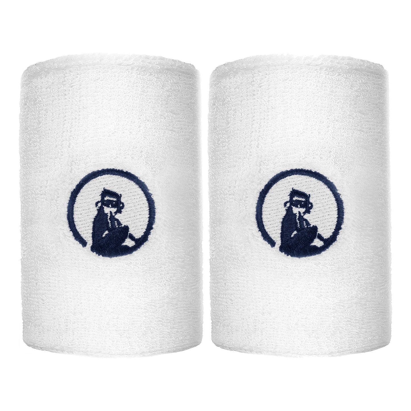 Quiet Please Zweetband Verpakking 2 stuks lang - wit, donkerblauw Quiet Please Zweetband Verpakking 2 stuks lang - wit, donkerblauw