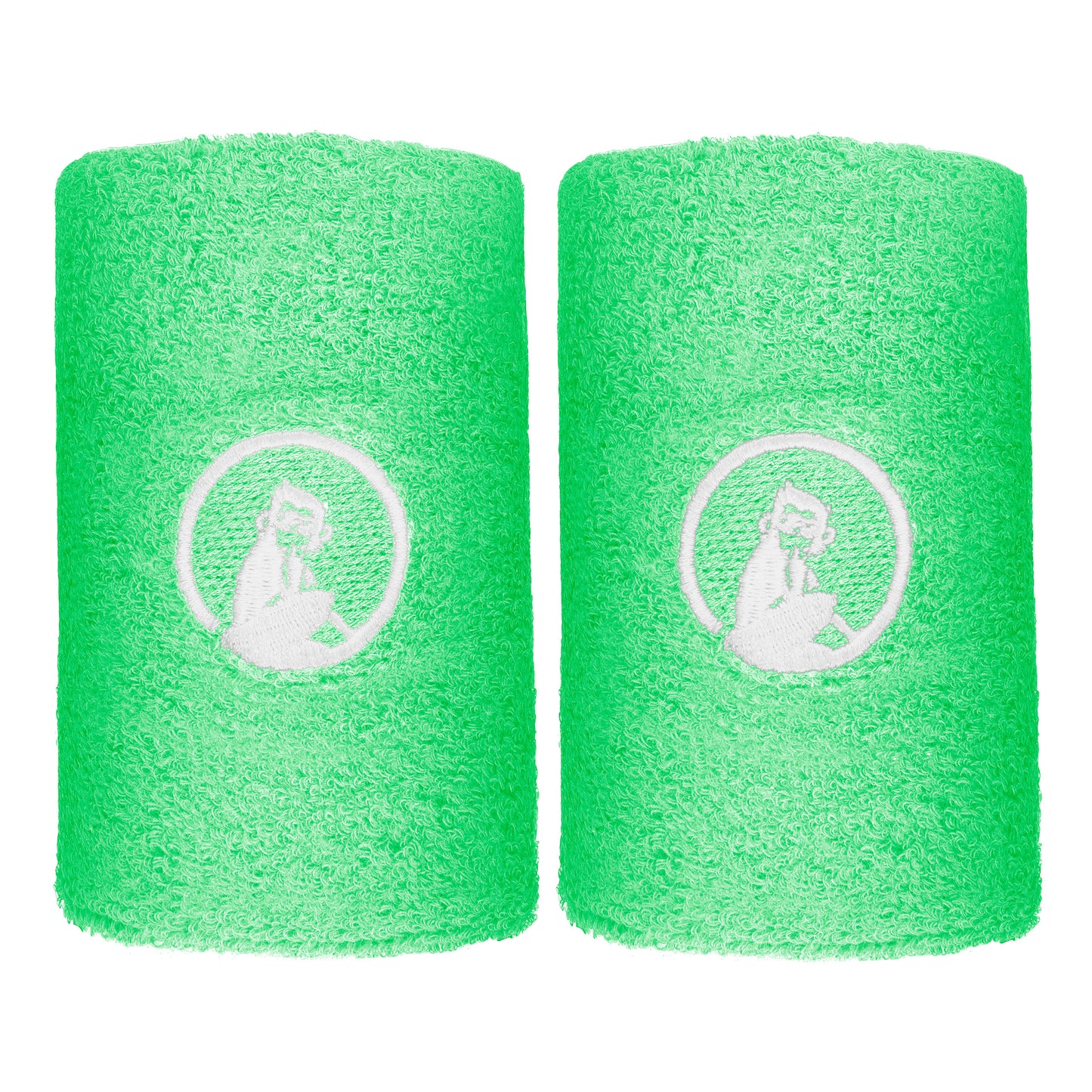 Quiet Please Zweetband Verpakking 2 stuks lang - groen, wit Quiet Please Zweetband Verpakking 2 stuks lang - groen, wit