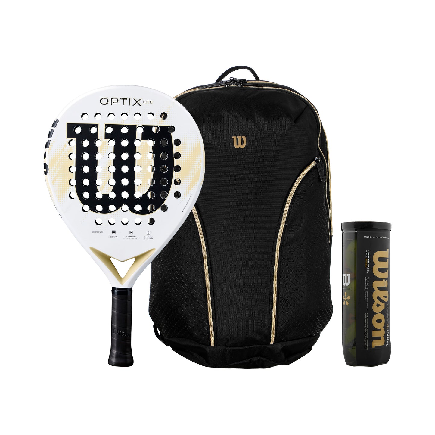 Wilson Verpakking 3 stuks Optix V2 Lite Plus balverpakking, Plus rackettas Wilson Verpakking 3 stuks Optix V2 Lite Plus balverpakking, Plus rackettas