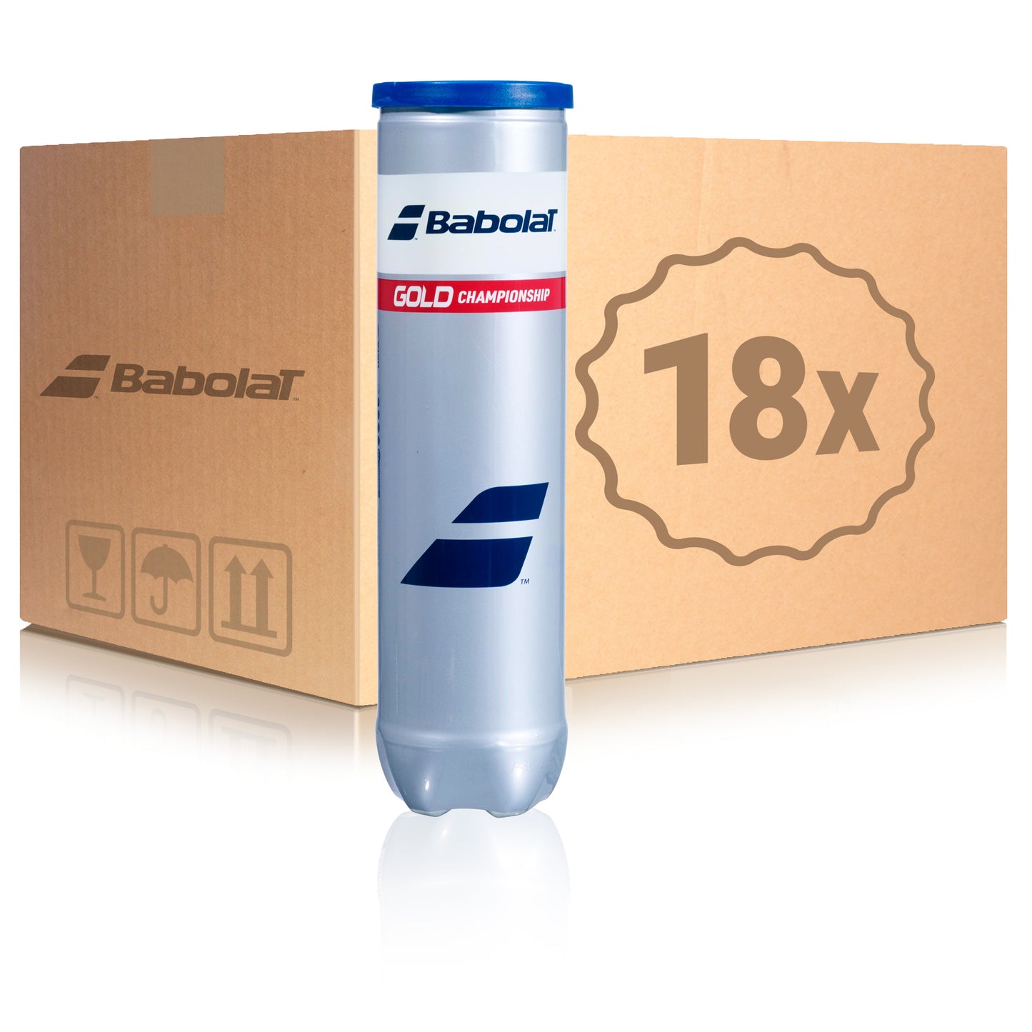 Babolat 18x verpakking 4 stuks Gold Championship X4 In een doos Babolat 18x verpakking 4 stuks Gold Championship X4 In een doos