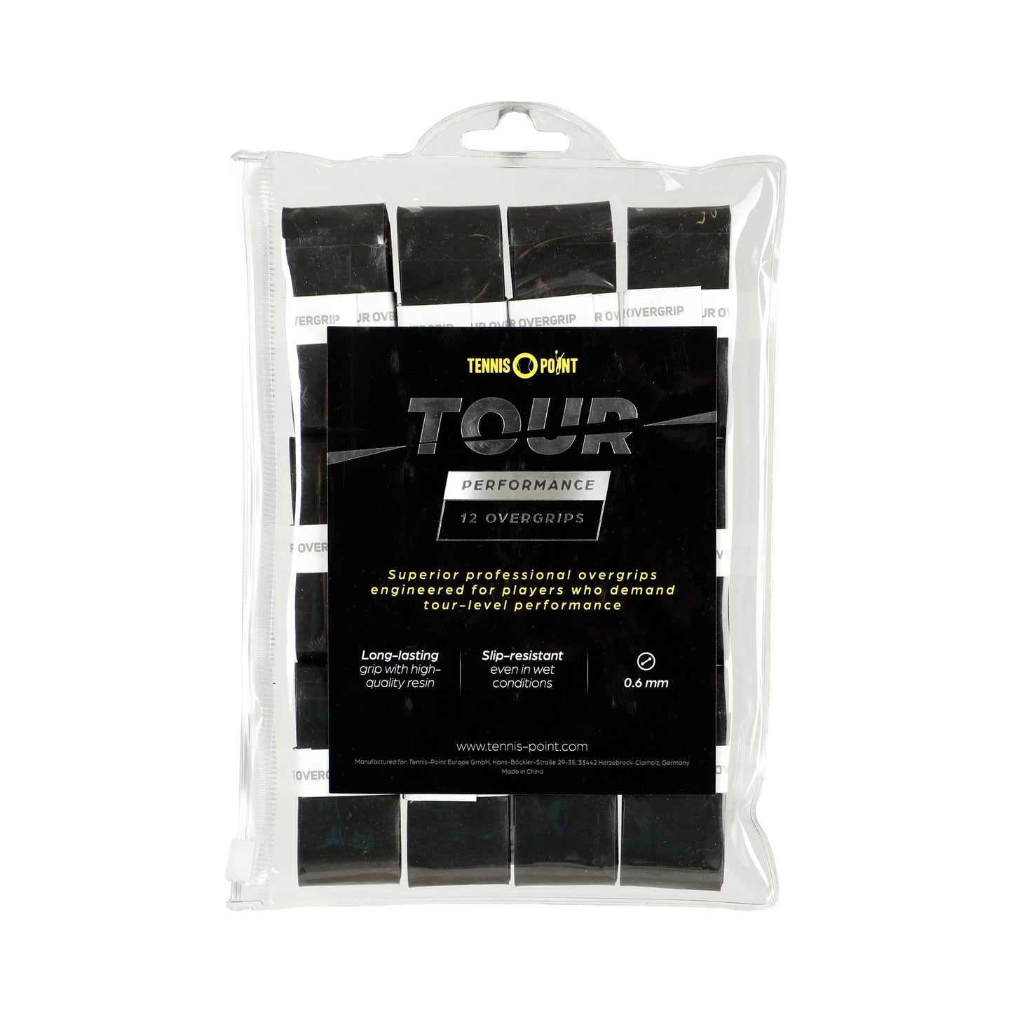 Tennis-Point Tour Performance Verpakking 12 stuks - zwart Tennis-Point Tour Performance Verpakking 12 stuks - zwart