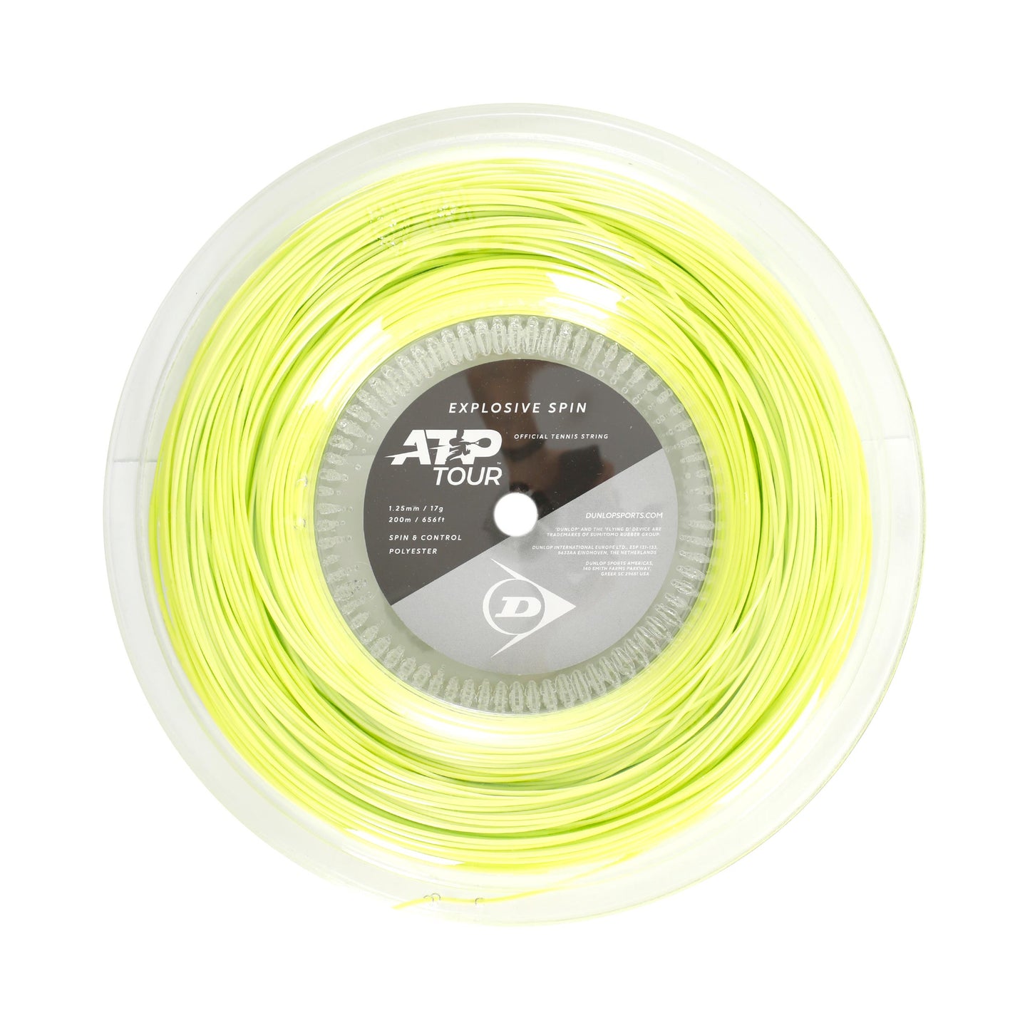 Dunlop Explosive Spin Rol snaren 200m - geel Dunlop Explosive Spin Rol snaren 200m - geel