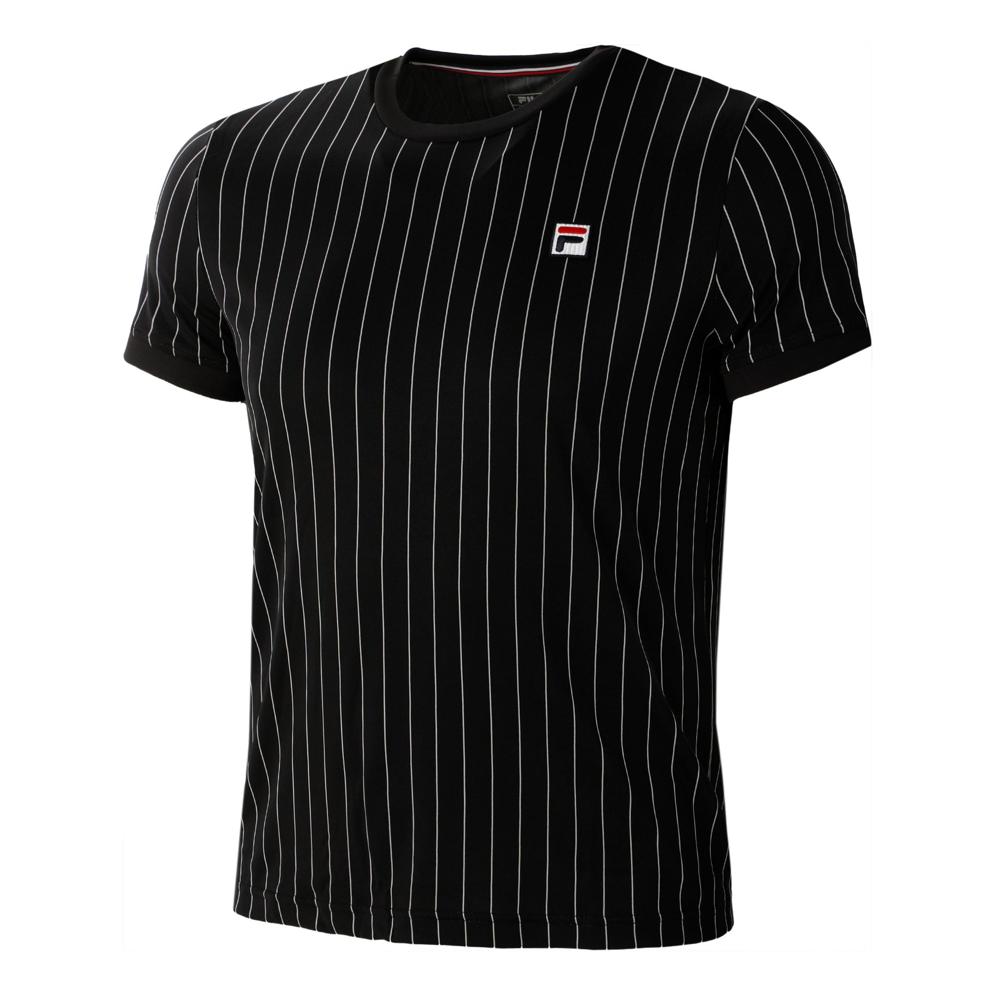 Fila Stripes T-shirt Heren-Zwart,Wit
