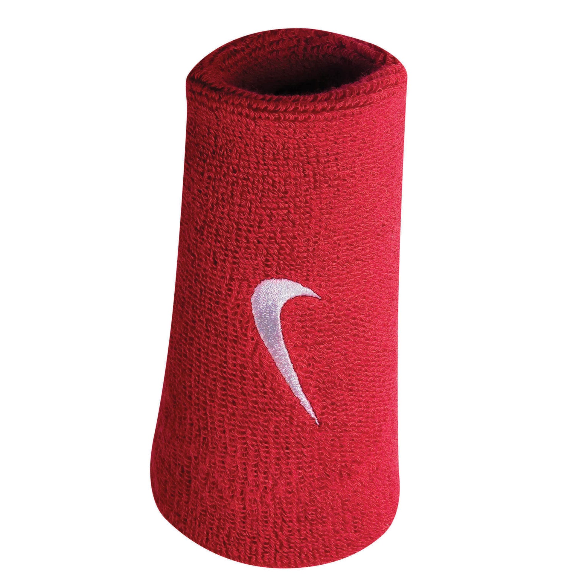 Nike Swoosh Doublewide Zweetband Verpakking 2 stuks Unisex - rood, wit