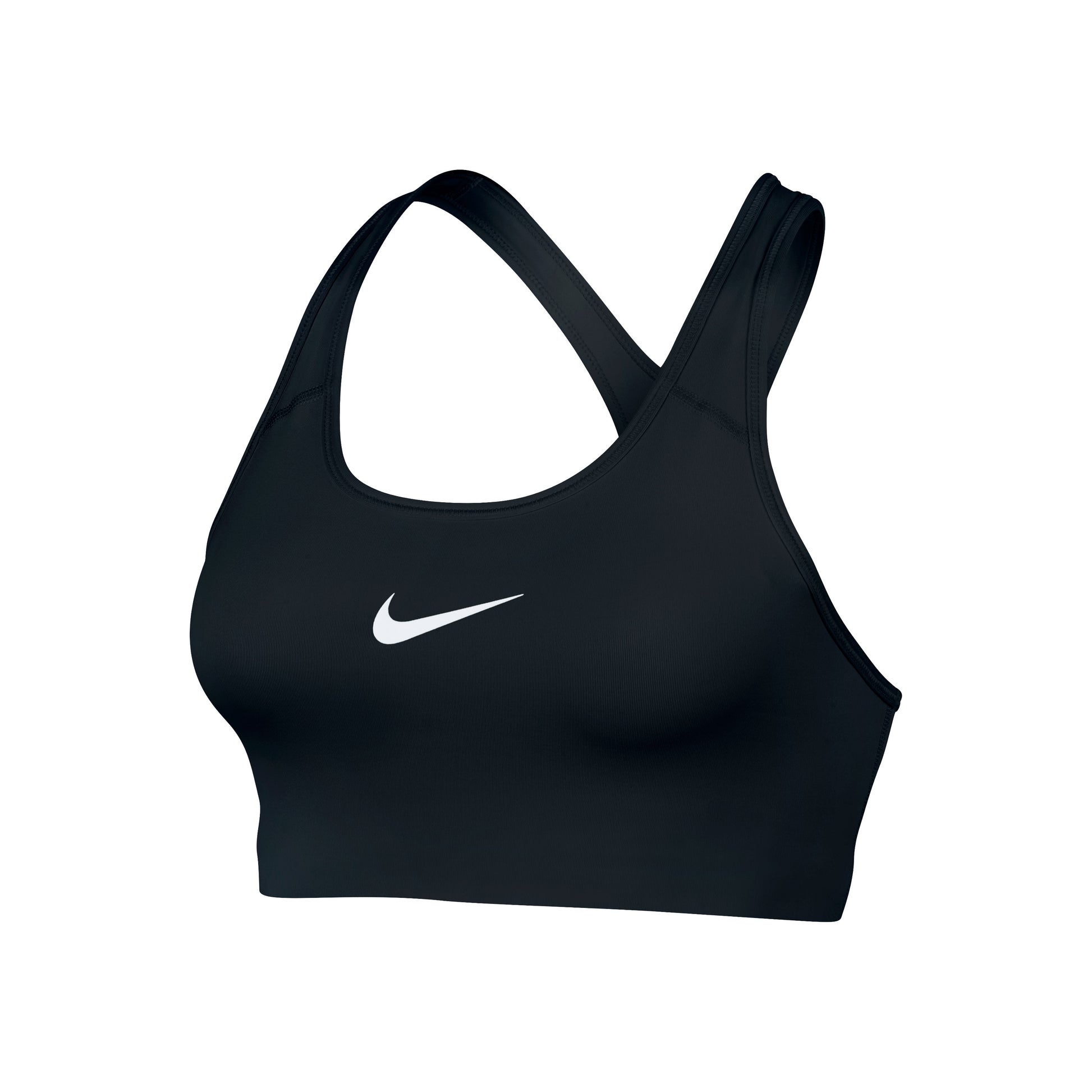 Nike Swoosh Sport-bh Dames - zwart, wit